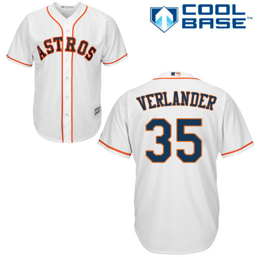 Astros #35 Justin Verlander White New Cool Base Stitched MLB Jersey - Click Image to Close
